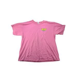 Mens Retro Jake's Body Shop 1975 T Shirt Pink Size XL Graphic Logo